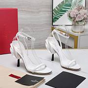 Valentino Leather Floral High Heel White 10CM - 5
