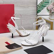 Valentino Leather Floral High Heel White 10CM - 4