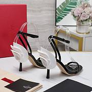 Valentino Leather Floral High Heel Black 10CM - 5