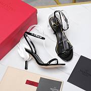 Valentino Leather Floral High Heel Black 10CM - 3