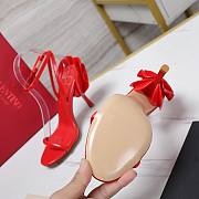 Valentino Leather Floral High Heel Red 10CM - 5