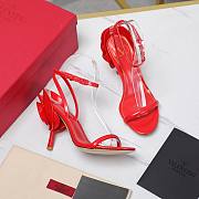 Valentino Leather Floral High Heel Red 10CM - 3