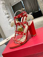 Valentino Rock Stud Sandal Heel Red 10CM - 2