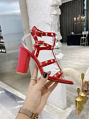 Valentino Rock Stud Sandal Heel Red 10CM - 3
