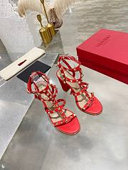 Valentino Rock Stud Sandal Heel Red 10CM - 4