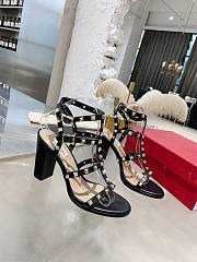 Valentino Rock Stud Sandal Heel Black 10CM - 4