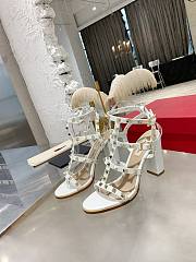 Valentino Rock Stud Sandal Heel White 10CM - 2
