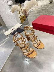 Valentino Rock Stud Sandal Heel Brown 10CM - 4