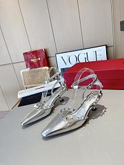 Valentino Slingback Sandals High Heels Silver 4CM - 1