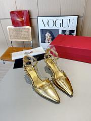 Valentino Slingback Sandals High Heels Gold 4CM - 6