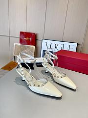 Valentino Slingback Sandals High Heels White 4CM - 2