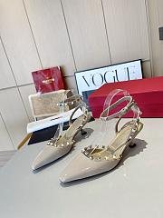 Valentino Slingback Sandals High Heels Cream 4CM - 1