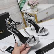 Versace Silver Medusa 95 Snake Heeled 10.5CM - 5