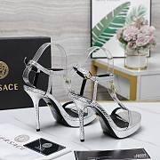 Versace Silver Medusa 95 Snake Heeled 10.5CM - 4