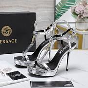 Versace Silver Medusa 95 Snake Heeled 10.5CM - 3