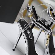 Versace Silver Medusa 95 Snake Heeled 10.5CM - 2