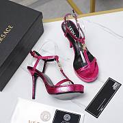 Versace Pink Medusa 95 Snake Heeled 10.5CM - 4