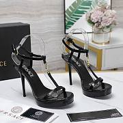 Versace Black Medusa 95 Snake Heeled 10.5CM - 2