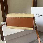 Celine Boston Beige Tan Canvas Size 20x14x10cm - 5