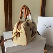 Celine Boston Beige Tan Canvas Size 20x14x10cm - 6