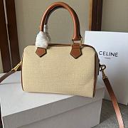 Celine Boston Beige Tan Canvas Size 20x14x10cm - 2