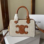 Celine Boston Tan Canvas Size 20x14x10cm - 5