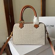 Celine Boston Tan Canvas Size 20x14x10cm - 3