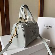 Celine Boston Grey Canvas Size 20x14x10cm - 4
