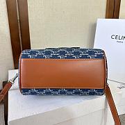 Celine Boston Canvas Blue 197582 Size 20x14x10cm - 5