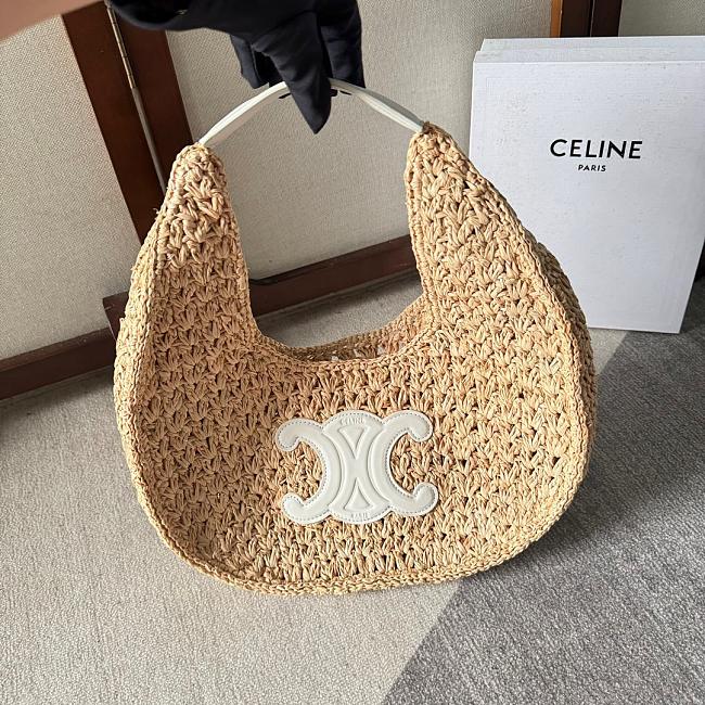 Celine Classic White Panier Hobo In Raffia Size 33x16x4cm - 1