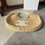 Celine Classic White Panier Hobo In Raffia Size 33x16x4cm - 4