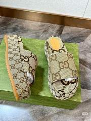 Gucci Angelina Platform Sandals High Heel Beige Brown - 3