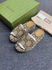 Gucci Angelina Platform Sandals High Heel Beige Brown - 2