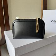 Celine Clutch on Chain Cuir Triomphe in Black Size 16×11×8cm - 2