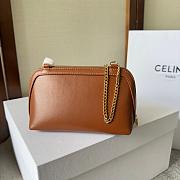 Celine Clutch on Chain Cuir Triomphe in Brown Size 16×11×8cm - 4