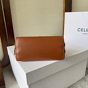 Celine Clutch on Chain Cuir Triomphe in Brown Size 16×11×8cm - 3