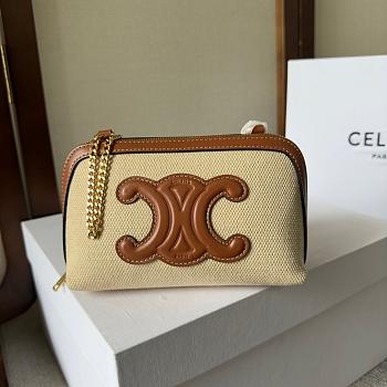 Celine Clutch on Chain Cuir Triomphe in Tan 16×11×8CM