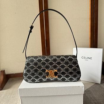 Celine Lola Baguette Pattern Black Bag Size 28x12×5cm