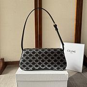 Celine Lola Baguette Pattern Black Bag Size 28x12×5cm - 6