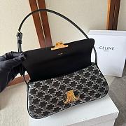 Celine Lola Baguette Pattern Black Bag Size 28x12×5cm - 3