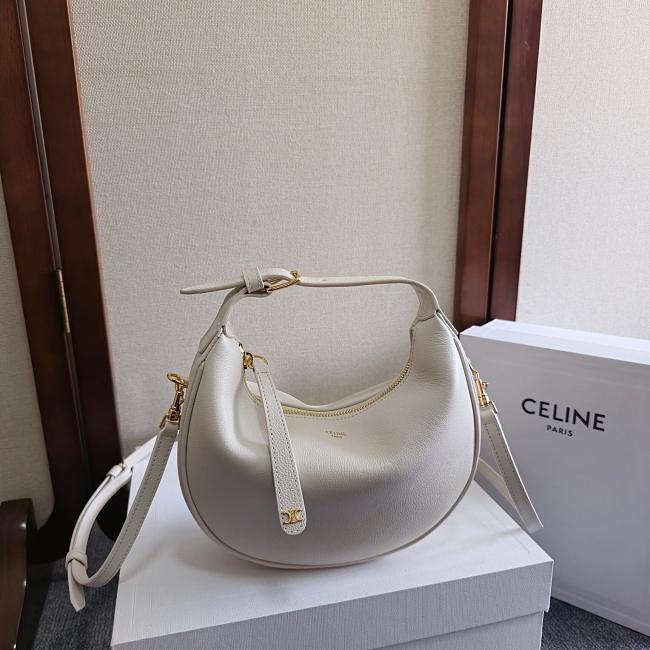 Celine Lulu In Supple Grained Calfskin White Size 21x24x5cm - 1