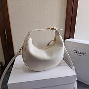 Celine Lulu In Supple Grained Calfskin White Size 21x24x5cm - 4
