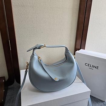 Celine Lulu In Supple Grained Calfskin Blue Size 21x24x5cm