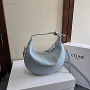 Celine Lulu In Supple Grained Calfskin Blue Size 21x24x5cm - 3