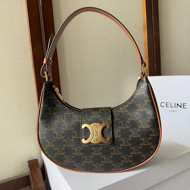 Celine Medium Ava Triomphe Black Bag 114493 Size 23x13x6cm - 1
