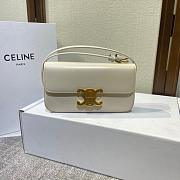 Celine White Triomphe Leather Belt Size 20x11x4cm - 6