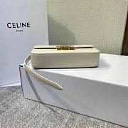 Celine White Triomphe Leather Belt Size 20x11x4cm - 3