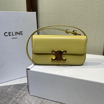 Celine Avocado Triomphe Leather Belt Size 20x11x4cm