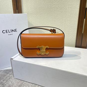 Celine Brown Triomphe Leather Belt Size 20x11x4cm