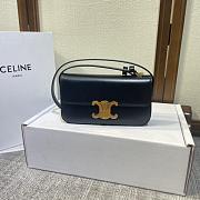 Celine Black Triomphe Leather Belt Size 20x11x4cm - 1